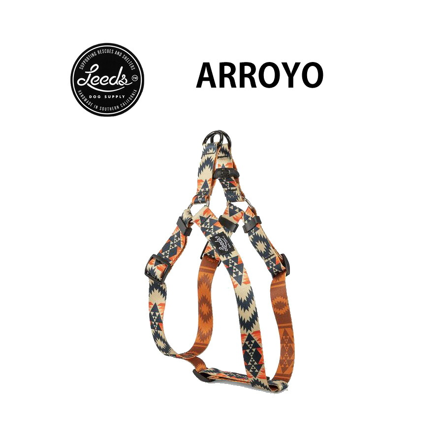 【正規輸入品】Leeds Dog Supply 犬用ハーネス HARNESS ARROYO(アロヨ) おしゃれ かわいい 丈夫 洗える 中型犬 小型犬 大型犬用 南カリフォルニア製 ネコポス発送 送料無料 即納可