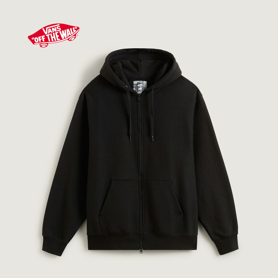 ヴァンズ スケートジップフーディ by Atiba Jefferson 黒 VANS SK8 ATIBA HAZE ZIP Black 世界的に活躍する写真家Atiba Jefferson（アティバ・ジェファーソン）とのコラボレーション靴下｜surfcity