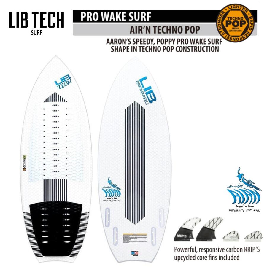 LIBTECH WAKE SURF AIR\u0027N TECHNO POP 4\u00278\"(21.4cl) リブテック ウェイクサーフボード アーリン テクノ受けが良い フィン付"