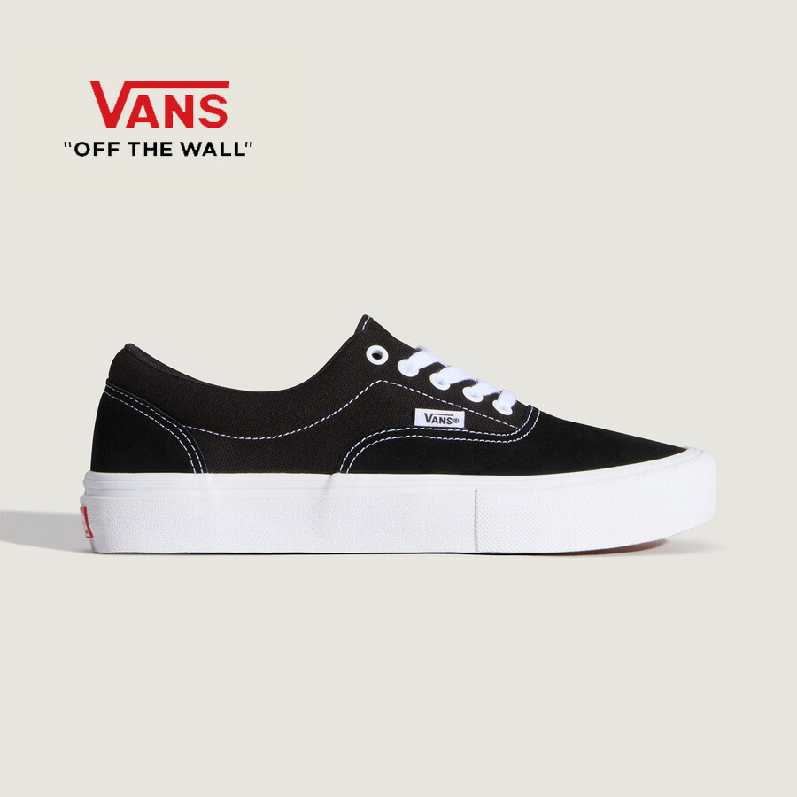 ヴァンズ 滑る 内鰓 黒/白 VANS SKATE ERA Black/white 貨物輸送無料
