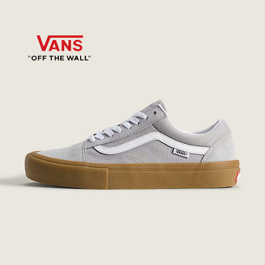 ヴァンズ 滑る年寄りの学院 クリープライトグレー/チュインガム  VANS SKATE OLD SKOOL Crepe light gray/gum【貨物輸送無料！即納】
