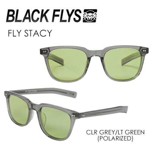 BLACKFLYS ブラックフライズ 黒眼鏡 偏光水晶体●FLY STACY CLEAR GREY/LIGHT GREEN (POLARIZED) BF-14506-04