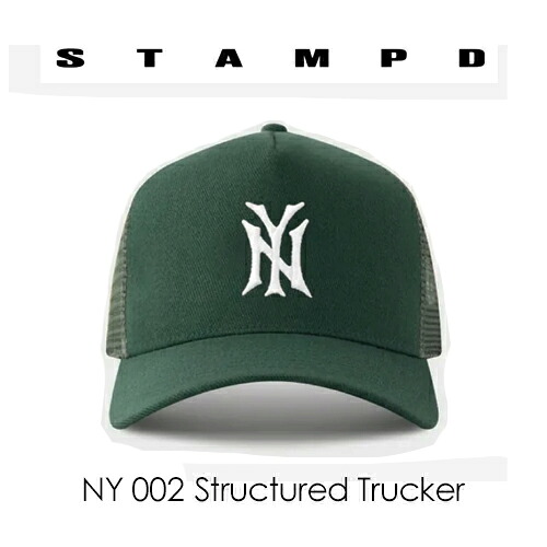 日本置き目品 STAMPD スタンプド 御召しもの CAP かぶり笠 Chris Stamp●NY 002 Structured Trucker DARK GREEN