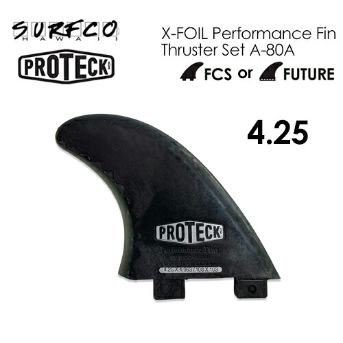 フィン ソフトフィン PROTECH プロテック●X-FOIL Performance Fin Thruster Set A-80A 4.25&rsquo;&rsquo; レギュラー｜SURFER　店
