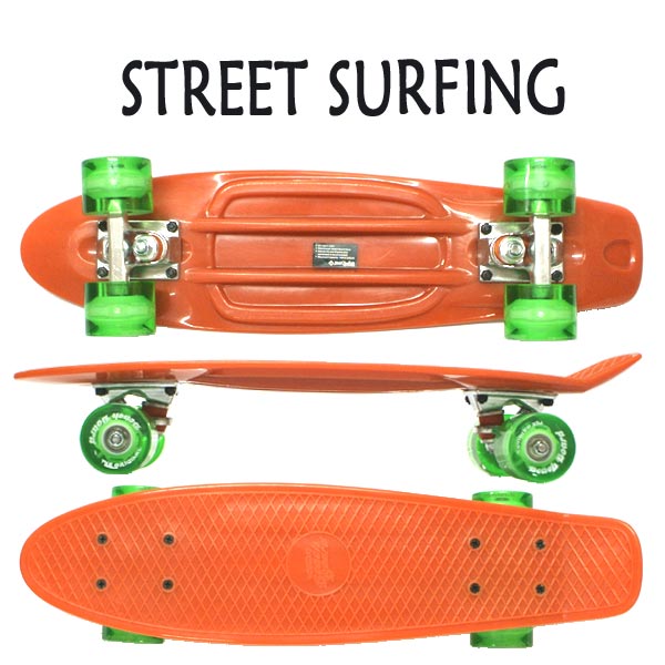 楽天市場】値下げしました！STREET SURFING/ストリートサーフィン PLASTIC CRUISER BEACH BOARD GLOW  ORANGE ミニクルーザー スケートボード/スケボー 6.3x22.5 ミニ ショート SK8 蓄光 光るウィール [返品、交換及びキャンセル不可]  : サーフィンワールド楽天市場店