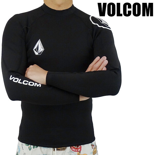 市場 VOLCOM L 送料無料 ヴォルコム ボルコム 2mm ウェットスーツ S JACKET WET SUITS ジャージ素材 長袖タッパ タッパー  BLACK