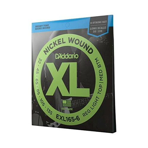 D'Addario ダダリオ ベース弦 ニッケル Long Scale 6弦 .032-.135 EXL165-6