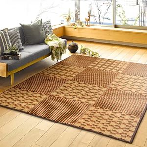 【新生活】収納簡単 い草ふっくらラグ キハチ (240cm &times; 320cm) (ブラウン)【取寄商品】【北海道・沖縄送料別】｜サプライズ2