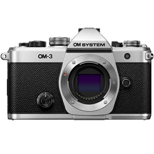 OM-3-BODY OM SYSTEM オーエムシステム 鏡鑑レスカメラ OM SYSTEM OM-3 上半身 フォーサーズセンサー しろがね色