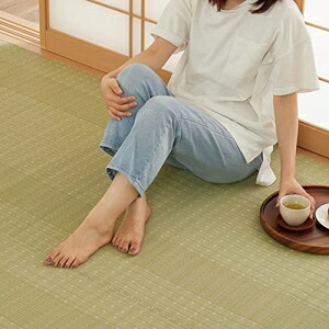 【新生活】 洗えるい草風カーペット 涼風（りょうふう） 江戸間6帖 (261cm × 352cm) 【取寄商品】【北海道・沖縄送料別】