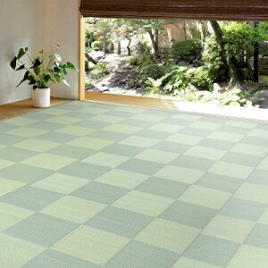 【新生活】 洗えるい草風カーペット 倉間 本間4.5畳 (286cm × 286cm) (グリーン) 【取寄商品】【北海道・沖縄送料別】 7,692円