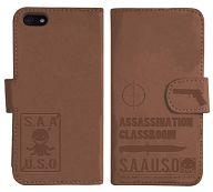 【中古】携帯ジャケット・カバー デザイン02(ロゴマーク/ブラウン) ダイアリースマホケース(iPhone5/5s対応) 「暗殺教室」画像