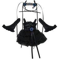 【中古】お人形さん付属物 1/12 ローズシフォン衣裳 (さくら色青碧×黒いこと)