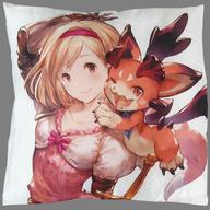 【中古】クッション・抱き枕・本体(キャラクター) ジータ＆ビィ オリジナルクッション 「Blu-ray/DVD GRANBLUE FANTASY The Animation -グランブルーファンタジー ジ・アニメーション- 完全生産限定版」 とらのあな全巻購入特典画像