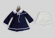 【中古】ドールアクセサリー MSD/MDD用 編み上げワンピ＆キュロットセット・ミニ 「ラ・ペルソナーレコレクション/ブルーレーベル」 ドールズ・パーティー39・アフター限定