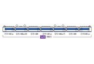 【中古】鉄道線路ひな形 1/150 485系急行列車市街電車 しらさぎ・新ペンキ塗り 7両書き割りB [98651]