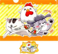 【中古】クリアファイル A.からあげクン A4クリアファイル+ステッカーセット 「犬と猫どっちも飼ってると毎日たのしい」 ローソン・Loppi・HMV限定画像