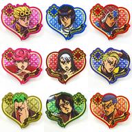 【中古】バッジ・ピンズ 全9種セット 「ジョジョの奇妙な冒険 第五部 黄金の風 ジョジョの奇妙な冒険 第六部 ストーンオーシャン アニメ化記念特別イベント ジョジョ～新たなる旅立ち～ vol.1 ハート型ラメアクリルバッジ vol.1」