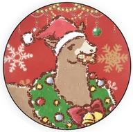【中古】バッジ・ピンズ ラマさん 「しろくまカフェ 缶バッジ 04.クリスマスver.(グラフアートイラスト)」画像