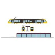 【中古】鉄道模型 1/150 宇都宮ライトレールHU300形 HU301 LIGHTLINE 「鉄道コレクション」 [322269]｜ネットショップ駿河屋　店 12,500円