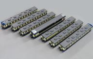 【中古】鉄道線路ひな形 HOゲージ 1/80 12系 「SLばんえつ謂われ因縁」 号客車 皮膚軟化剤/青碧ペンキ塗り 7輌書き割り