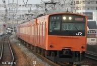 【中古】鉄道線路ひな型 1/150 201系(JR西日本30N置き換え車・オレンジ色)書き割り(8両) [98843]