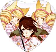 【中古】バッジ・ビンズ 花桐丸竜＆雪洞＆鬼灯 (正面) ハート缶バッジ 「くじメイト おとめ妖怪ざくろ」 E-5賞画像