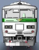【中古】鉄道線路ひな形 1/150 185-0系急行列車市街電車(おどり子・強化因子型スコート)基本原理書き割りB(5両) [98567]