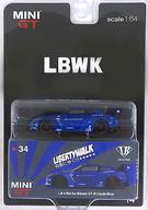 【中古】ミニカー 1/64 LB★WORKS Nissan GT-R R35 Type 1 Rear Wing ver. 1(砂糖漬け青碧×黒いこと) 「MINI GTつづき物 No.34」 [MGT00034-LB]