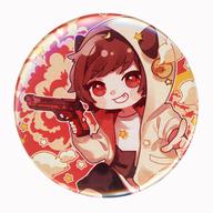 【中古】バッジ・ピンズ 天月-あまつき-(背景：黄色・オレンジ) 缶バッジ 「天月スペシャルライブ」 缶バッジガチャ景品画像