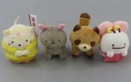 【中古】ぬいぐるみ ねこ＆生きすだま＆たぬき＆うさぎ(桃太郎) てのりぬいぐるみ書き割り 「活動写真 すみっコぐらし とびだすピクチャーブックとひみつのコ」