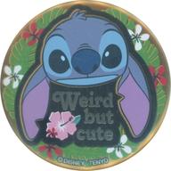 【中古】バッジ・ビンズ スティッチ(Weird but cute) 「リロ・アンド・スティッチ 金バッジ」画像