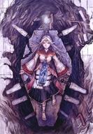 【中古】キャラカード 表紙イラスト(垓層宮) 「円環帰点 安倍吉俊 画業30周年記念展 「serial experiments lain」「灰羽連盟」から現在まで ブラインドA5カード」画像