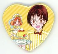 【中古】バッジ・ビンズ 安堂千乃介＆キャラメル 「夢色パティシエール トレーディングハート型缶バッジ」画像