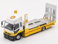 【中古】ミニカー 1/64 三菱 Fuso 貨物自動車 - ダブルデッカートレーラー / SHELL(黄色×白いこと) [KS032-310]