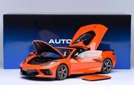 【中古】ミニカー 1/18 シボレー コルベット (C8) スティング花の冠 Z51(オレンジ色) 「オートアート・コンポジットモデルシリーズ」 [71283]
