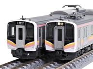 【新品】鉄道線路ひな形 1/150 E129-100系市街電車(後期型・2パンタ車)書き割り(2両) [98165]