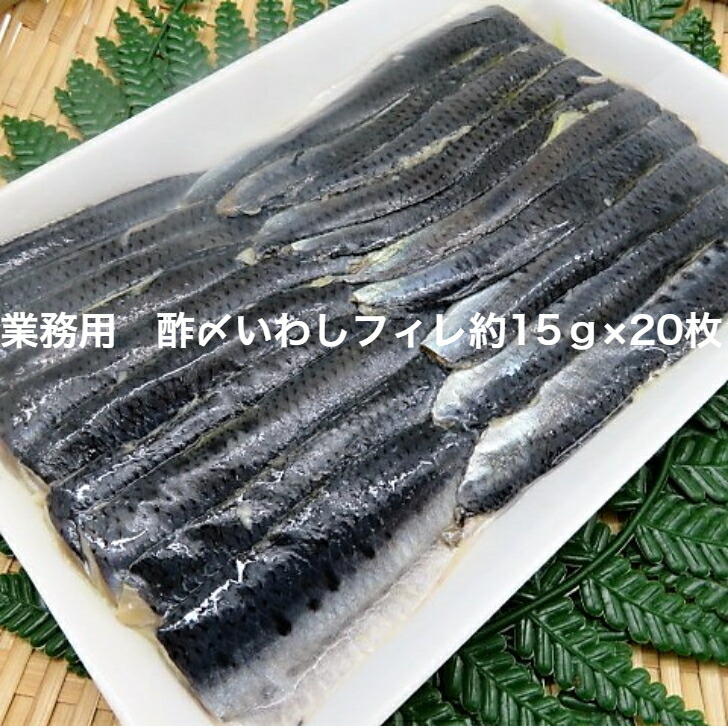 市場 寿司ネタ 業務用 イワシ 生食用 いわし酢〆フィレ約15ｇ×20枚 国産 すしねた