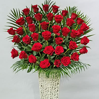 【照明ランプ花 大輪薔薇40本】開店祝い事 花 20,000円(税別) 高さ180糎位 日本の首都都、神奈川県、福岡県のみ(構成要素地方除く)【告げ知らせる会 開店祝い事 移し替える 開院 祝い事 お祝い 演じる 御芽出度 装花 ライブ お花照明ランプ 露天 室内】【wd】