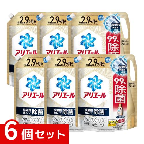アリエール 洗濯洗剤 超抗菌 プレミアム スッキリひかえめな香り 詰め替え 2210g x6個セット 4987176308993 /
