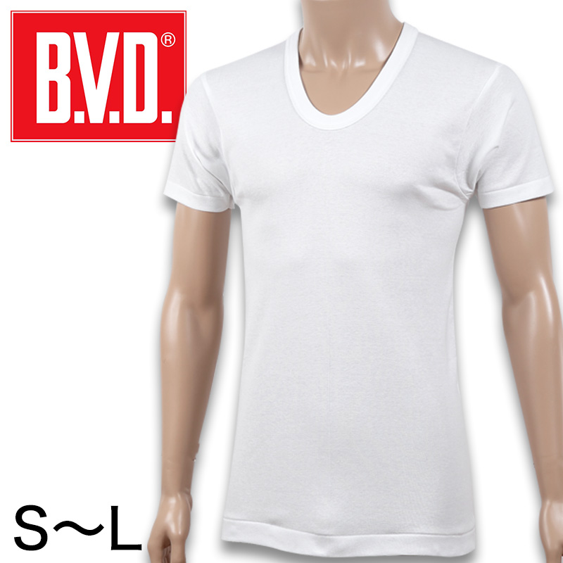 【楽天市場】BVD メンズ 半袖シャツ Uネック 綿100％ S～L (インナー 下着 男性 紳士 白 ホワイト コットン S M L)：下着