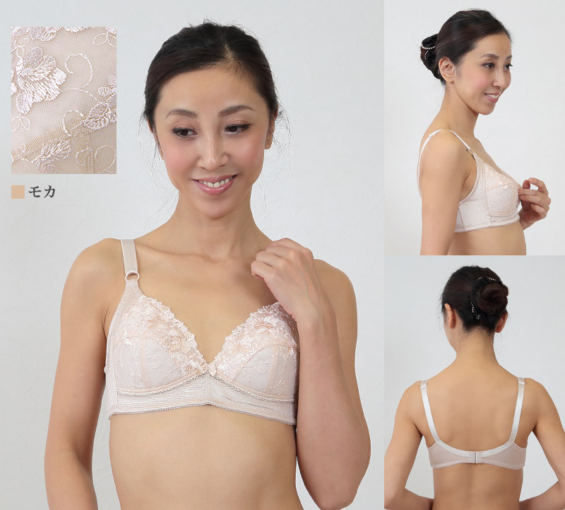 楽天市場 ノンワイヤーブラ 綿 A75 B95 ノンワイヤーブラジャー レース レディース 下着 インナー ブラ 婦人肌着 取寄せ すててこねっと