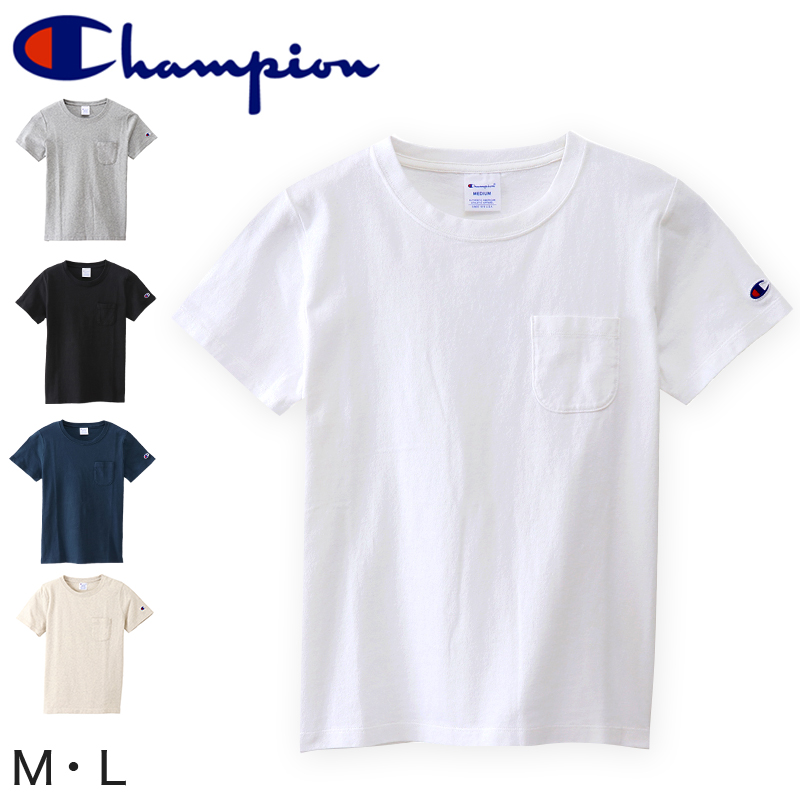 楽天市場 Champion レディース ポケットtシャツ M L ベーシック チャンピオン ブランド 婦人 半袖シャツ 綿100 在庫限り すててこねっと