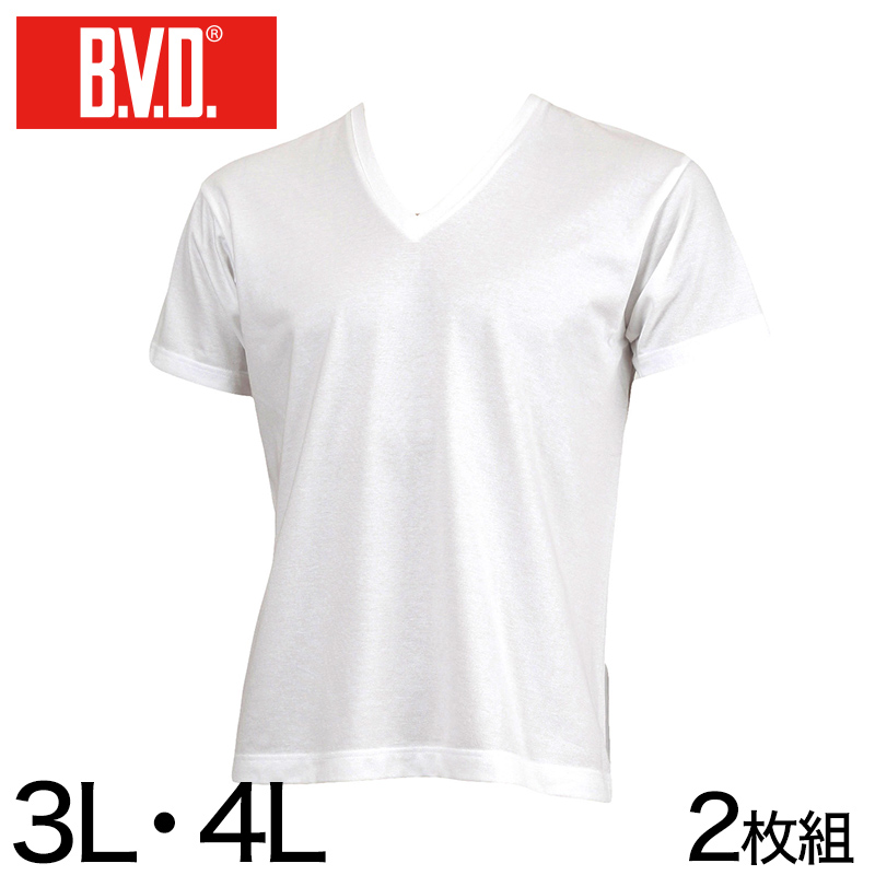 楽天市場】BVD メンズ 大きいサイズ 半袖Vネック シャツ 2枚組 5L・6L