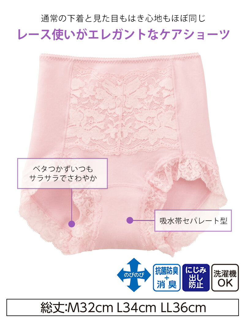 市場 Suteteko 婦人 1分丈ショーツ M〜LL 軽失禁 20cc対応 フロントレースガードル 尿漏れ