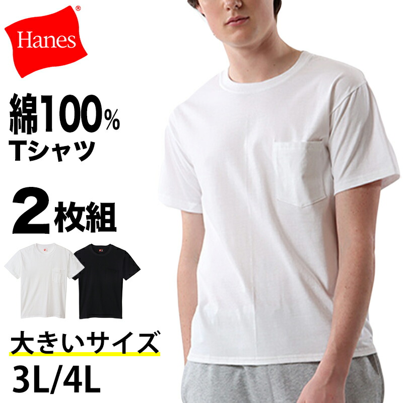 楽天市場】ヘインズ メンズ VネックTシャツ 3枚組 BIG 3L・4L (Hanes Global Value Line 綿100 インナー  アンダーウェア 肌着 下着) : 下着・靴下のすててこねっと