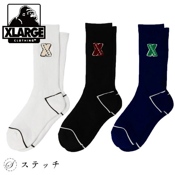 XLARGE エクストララージ 91 メンズ ソックス 3P 黒 0805011808_64cd24c01bab3.jpg