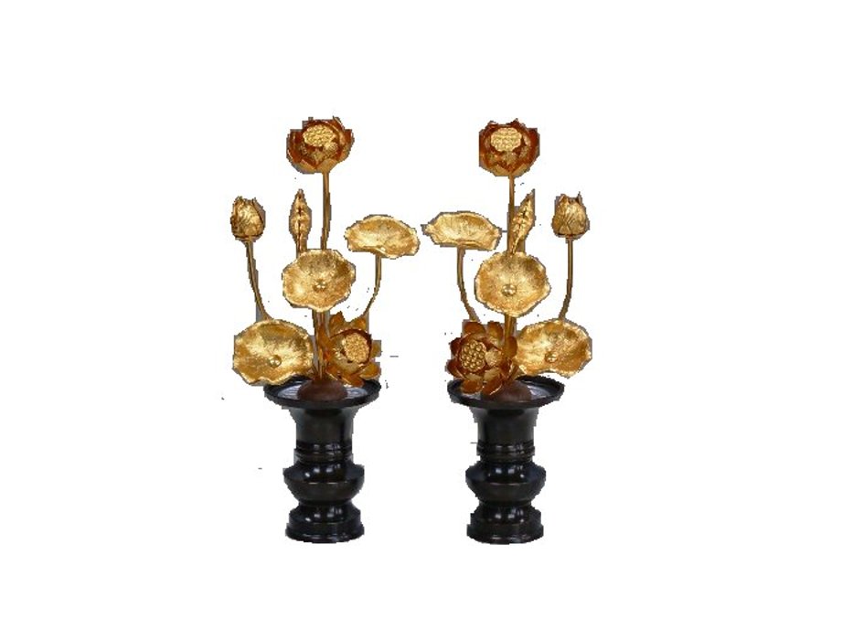 常花 5号 仏具 アルミ製 常花 5号 真鍮 花立 3号付 一対 送料無料 金蓮華 浄土宗 天台宗 真言宗 日蓮宗 曹洞宗 臨済宗 無宗派 インテリア