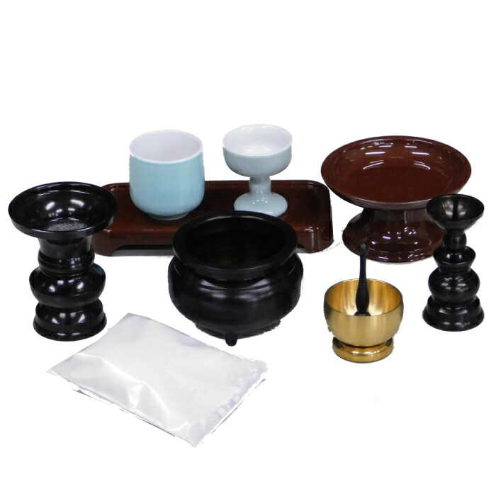 仏具 真鍮製 仏具 セット リン 陶器仏器 湯呑 付き 送料無料 香炉灰付 天台宗 真言宗 曹洞宗 日蓮宗 浄土宗|すとう店