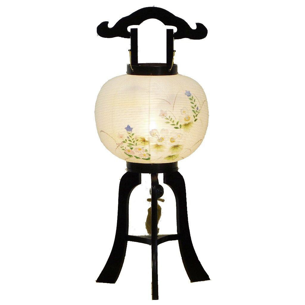 木製提灯 黒檀10号 芙蓉 国産 総高さ74cm クリア電球 送料無料 祭壇 25,025円